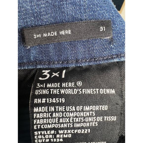 3X1 W3 Frayed Hem Skinny Cropped Jeans High-Rise Indigo Medium Wash Size 12 NWT - Picture 13 of 14